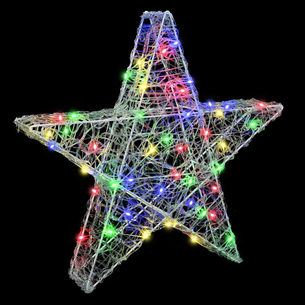3D Stjerne med 50 LED Flerfarget 55 x 53,5 x 10 cm Akryl