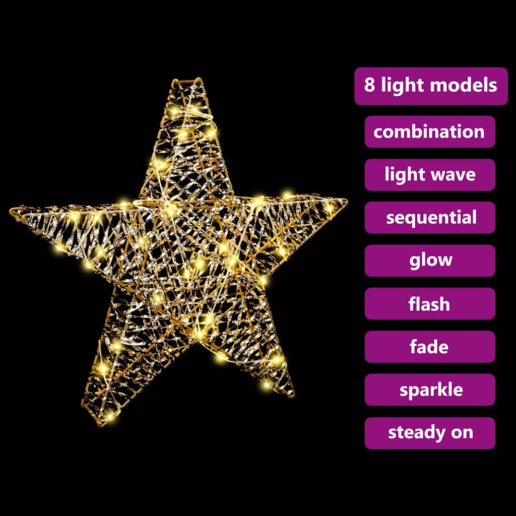 3D Stjerne med 50 LED Varmhvit 55 x 52.5 x 9 cm PET