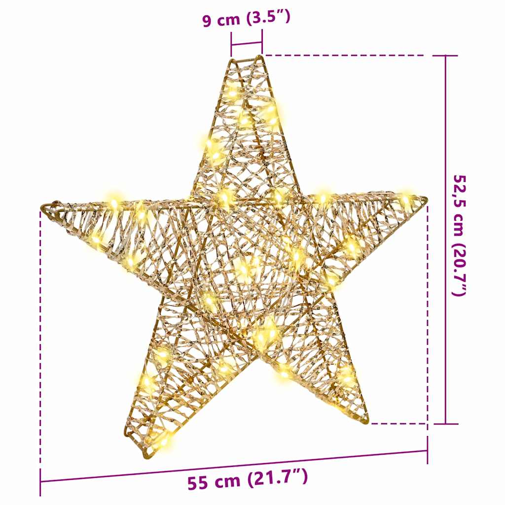 3D Stjerne med 50 LED Varmhvit 55 x 52.5 x 9 cm PET