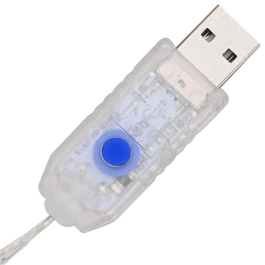 Krans med LED -stripelys Blå 75 cm Akryl