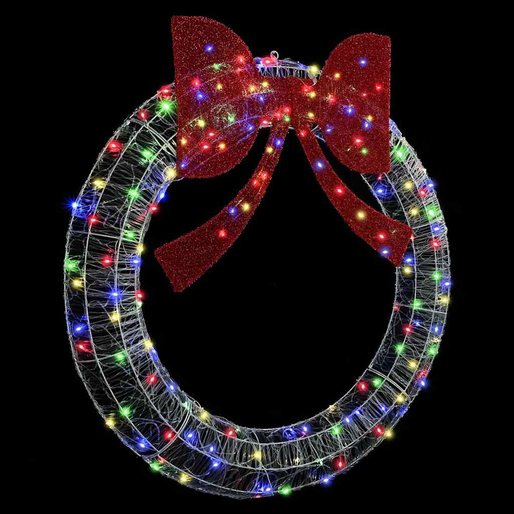 Krans med LED -stripelys Flerfarget 120 cm Akryl