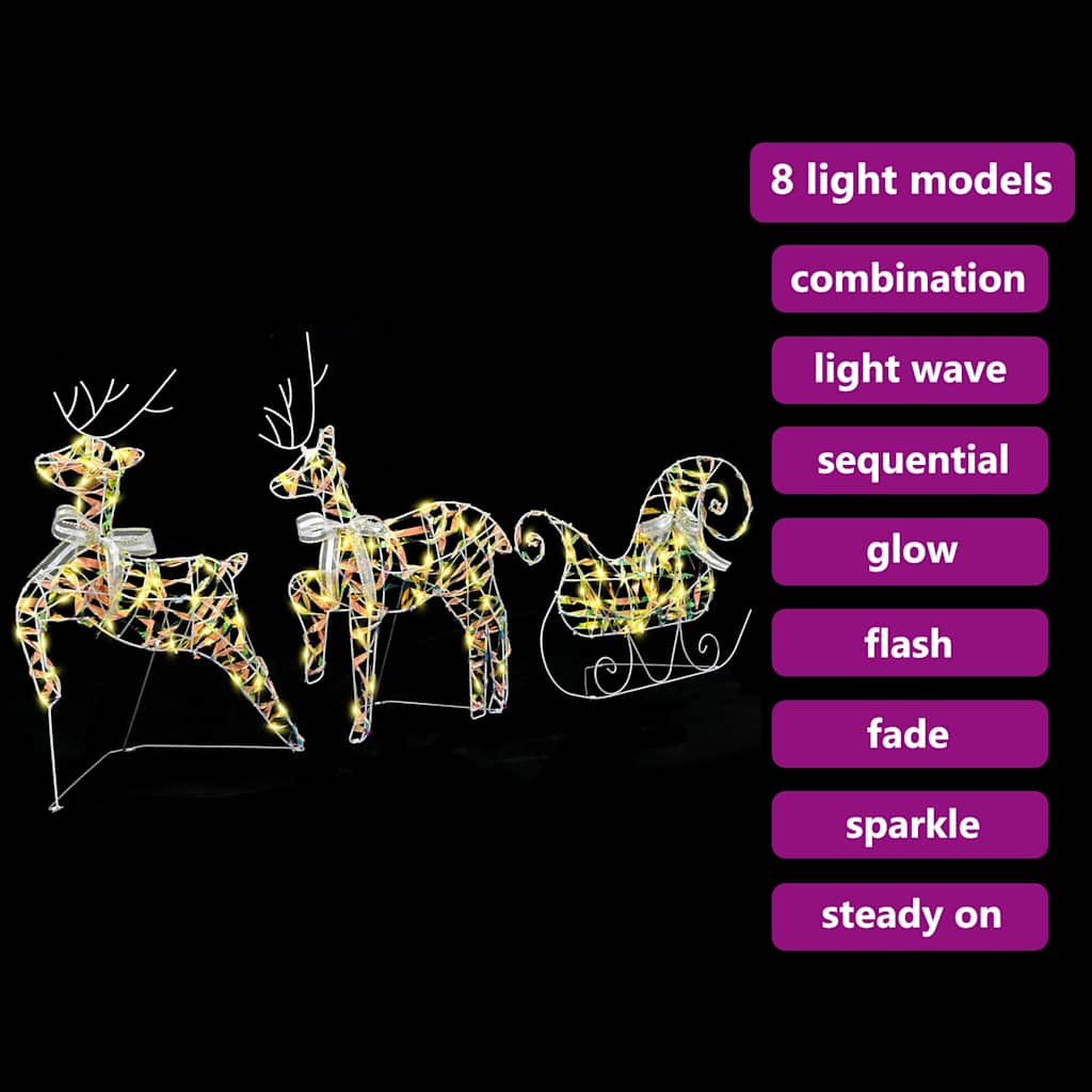 LED Reinsdyr med 60 LED 3 pcs Varmhvit PET