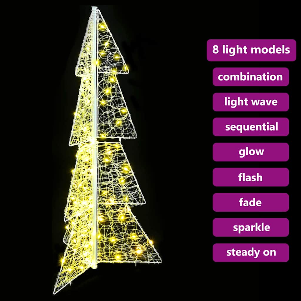 Juletre med 100 LED Varmhvit 120 cm Akryl