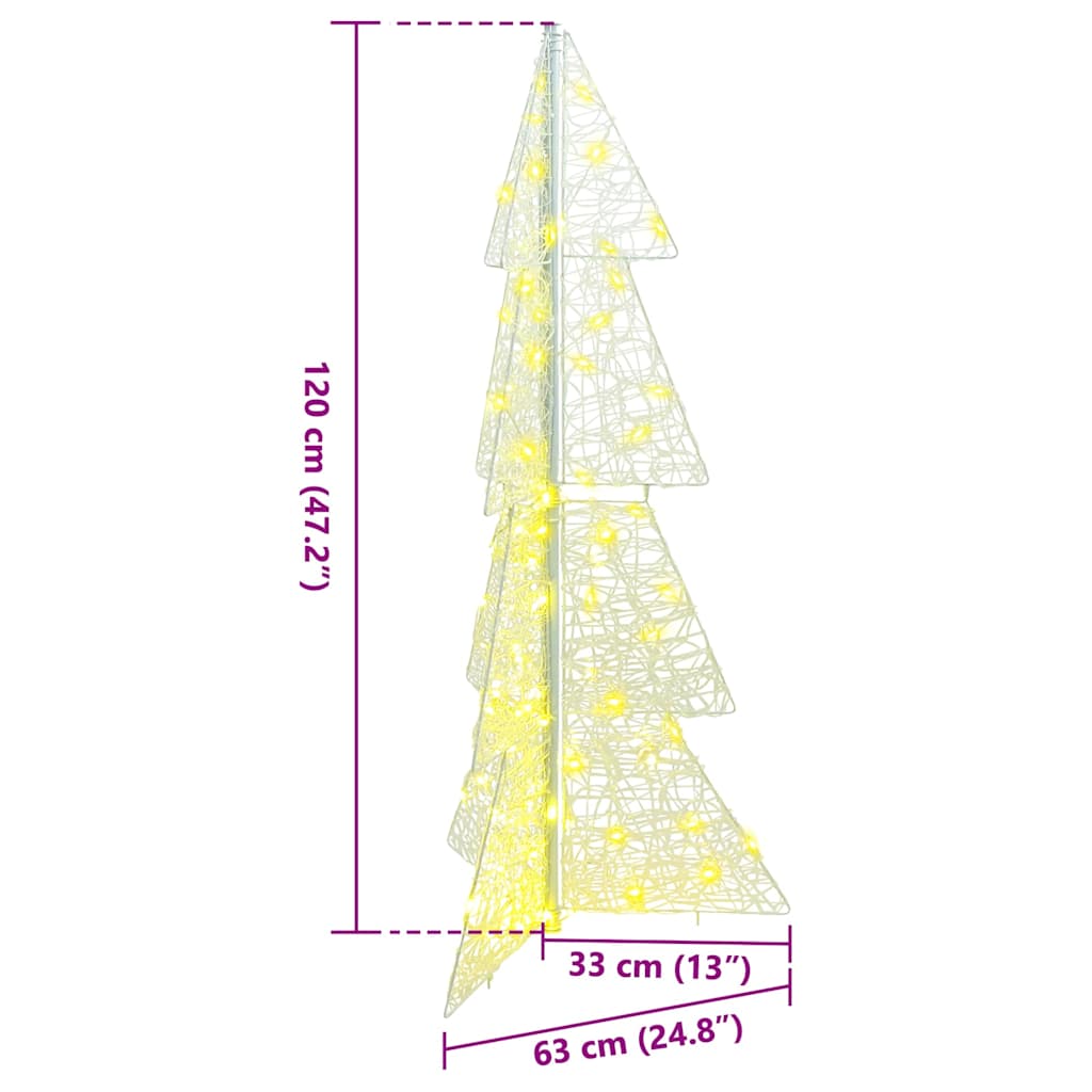 Juletre med 100 LED Varmhvit 120 cm Akryl