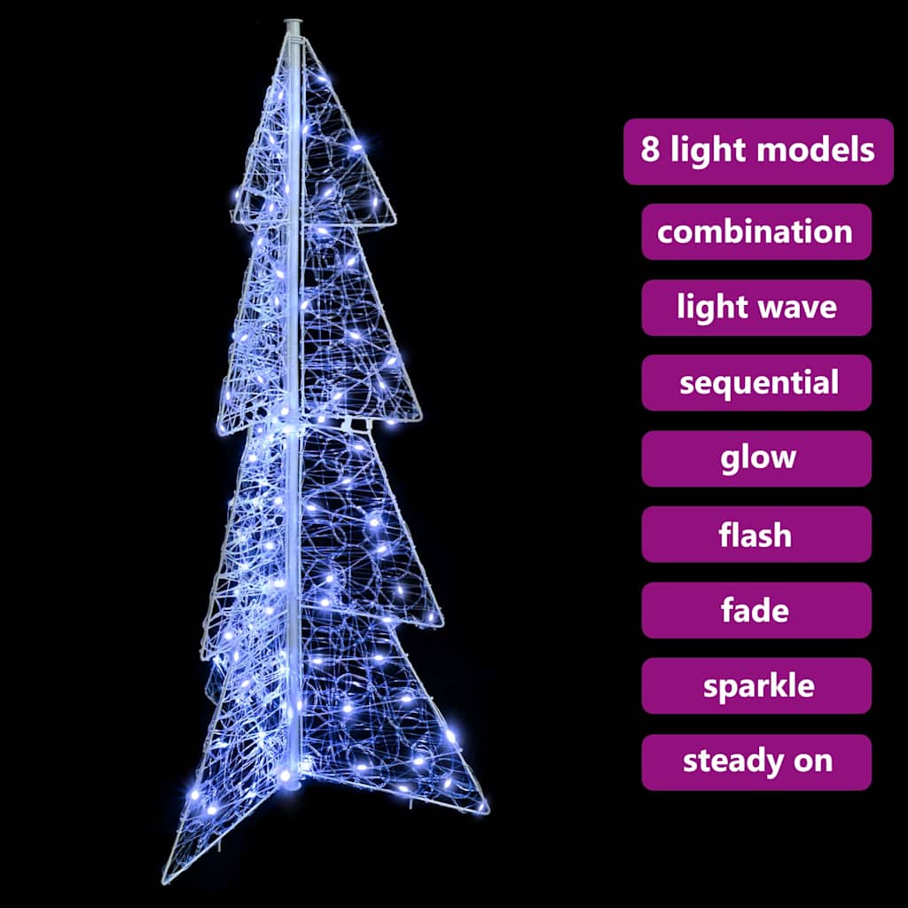 Juletre med 100 LED Kald Hvit 120 cm Akryl