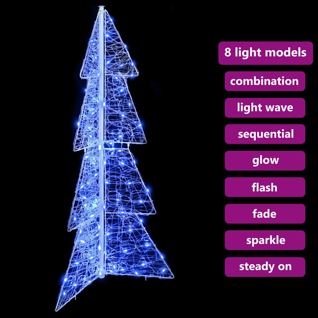 Juletre med 100 LED Blå 120 cm Akryl