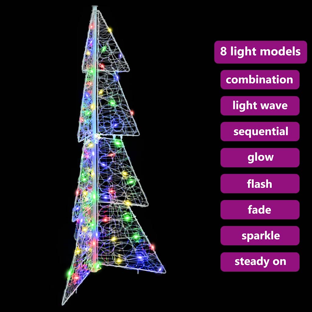 Juletre med 100 LED Flerfarget 120 cm Akryl