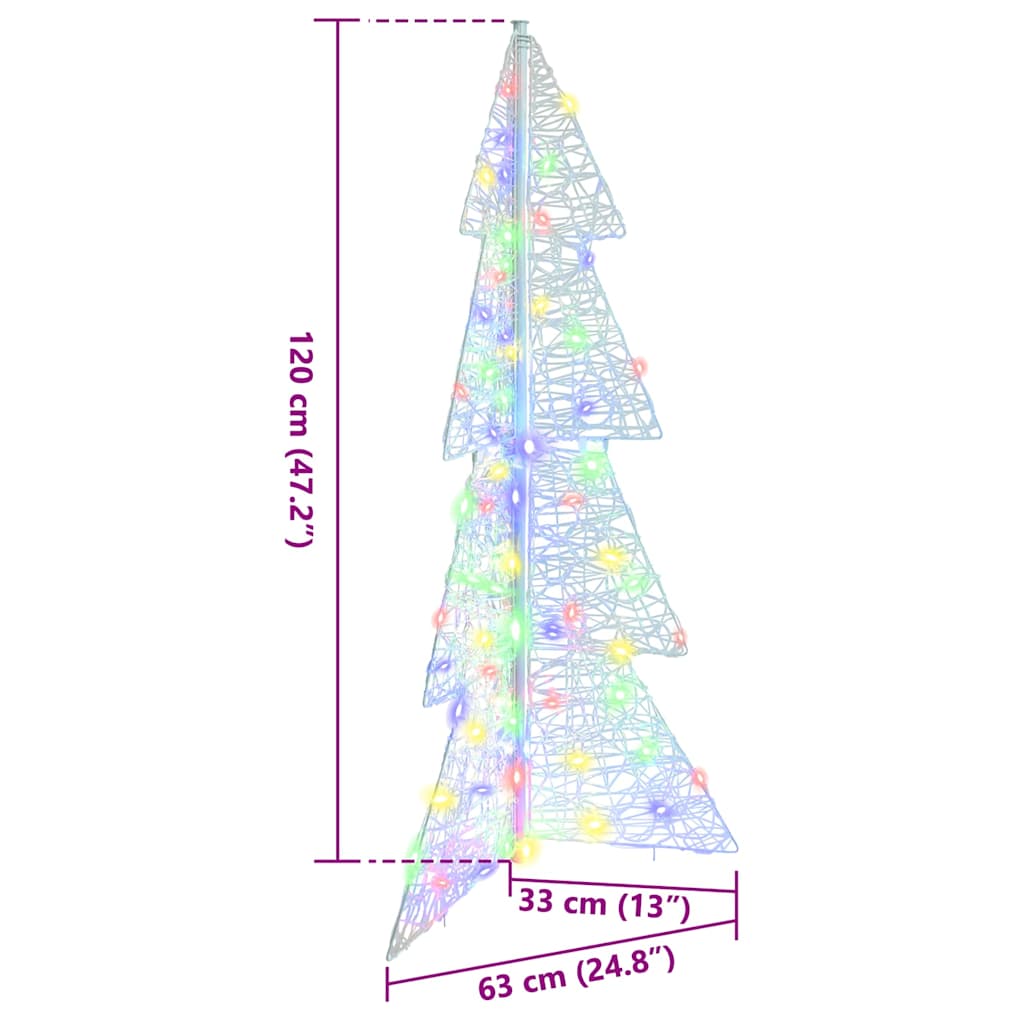 Juletre med 100 LED Flerfarget 120 cm Akryl