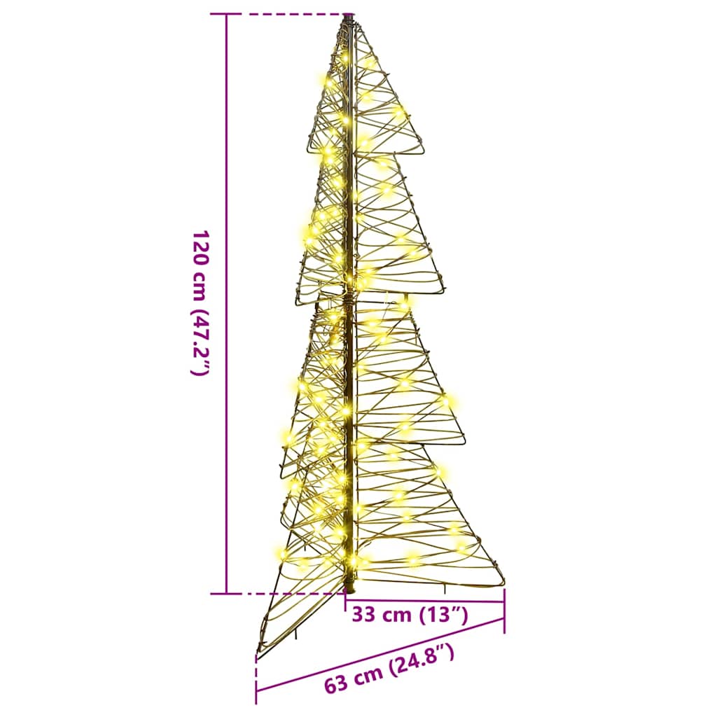 Juletre med 100 LED Varmhvit 120 cm Rotting