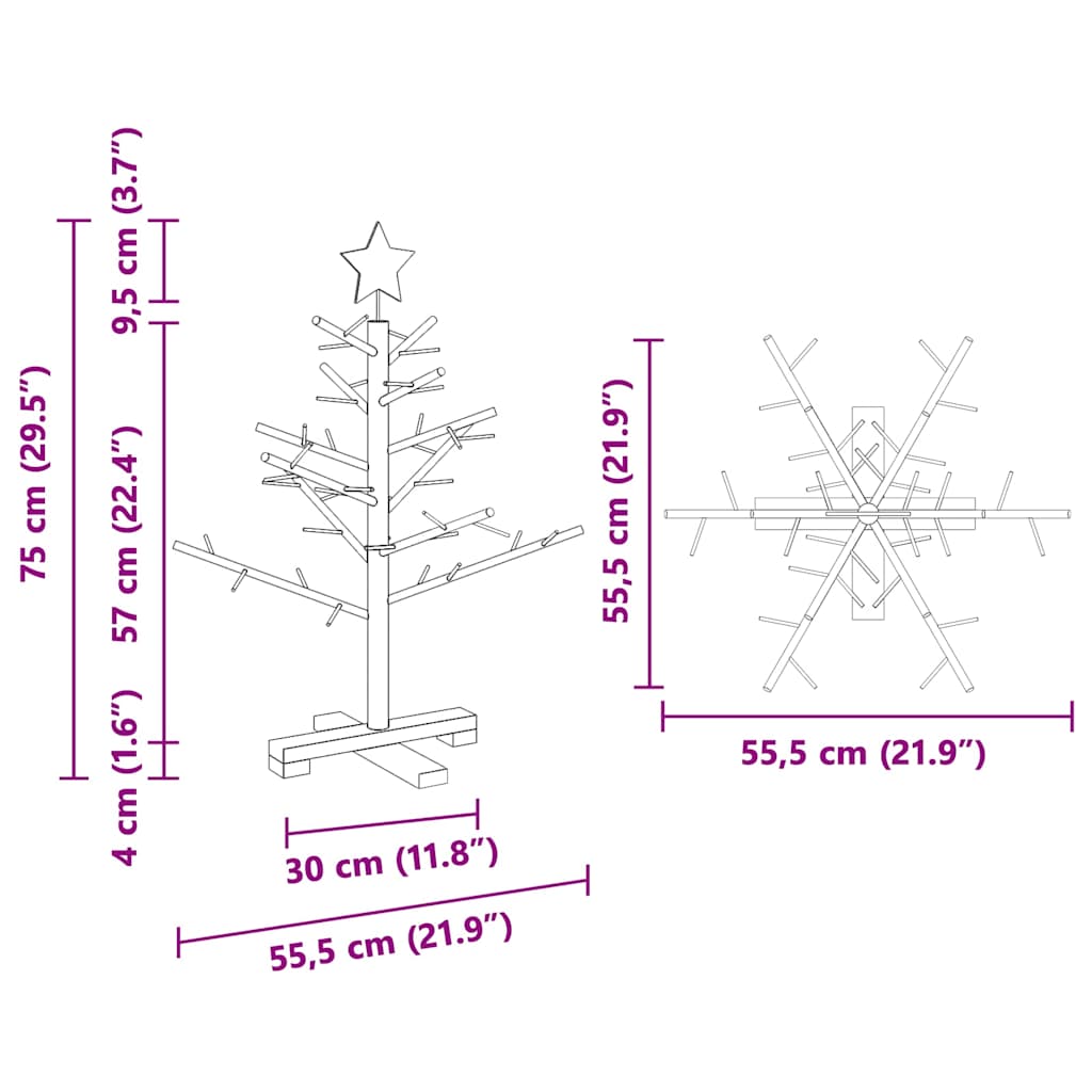 Trekjuletrær med stativ Naturlig 75 cm Heltre furu