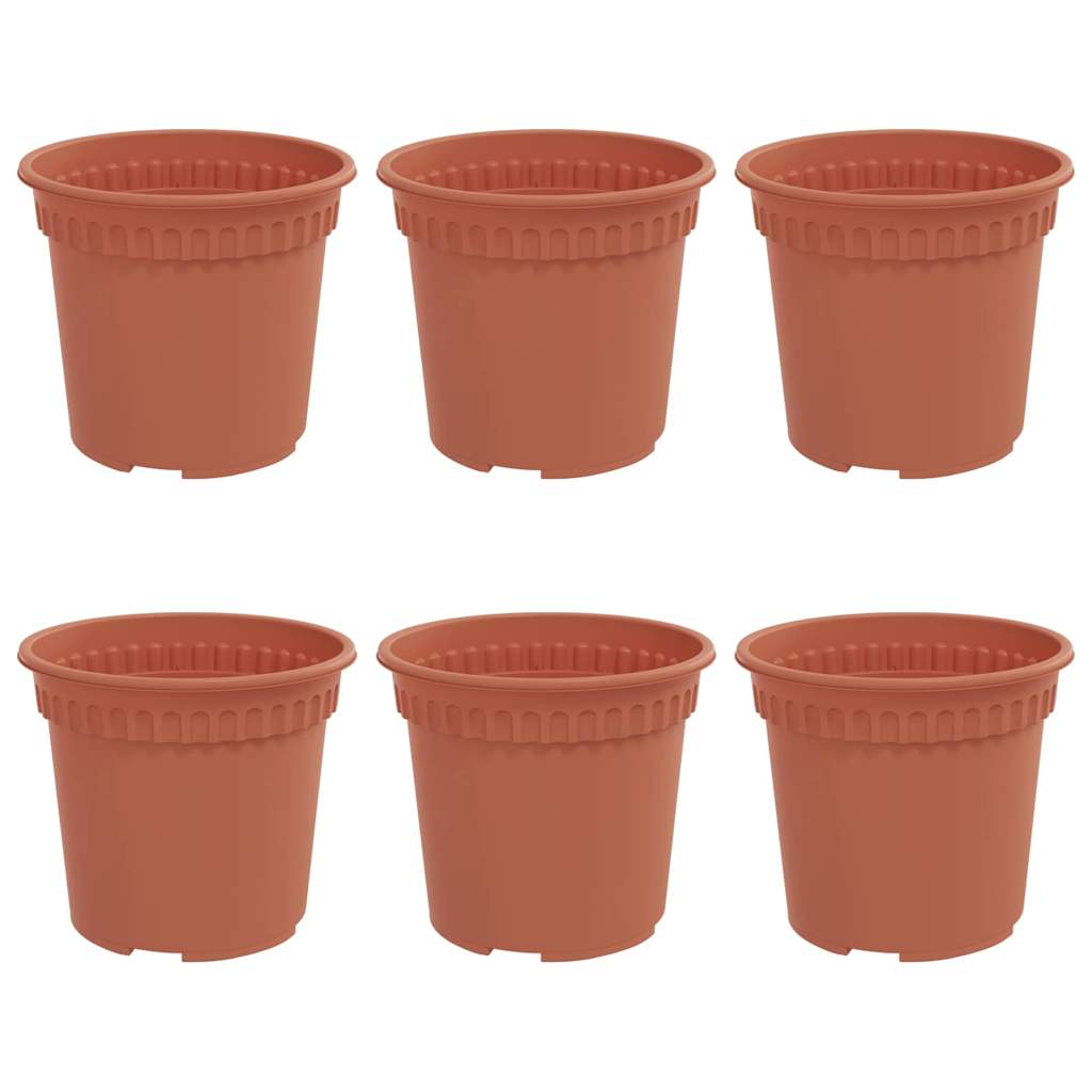 Rund Blomsterpotte 6 pcs Klinker Rød Ø 15 x 12 cm Plast