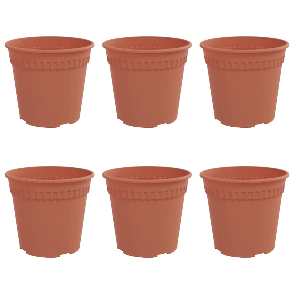 Rund Blomsterpotte 6 pcs Klinker Rød Ø 19 x 16 cm Plast