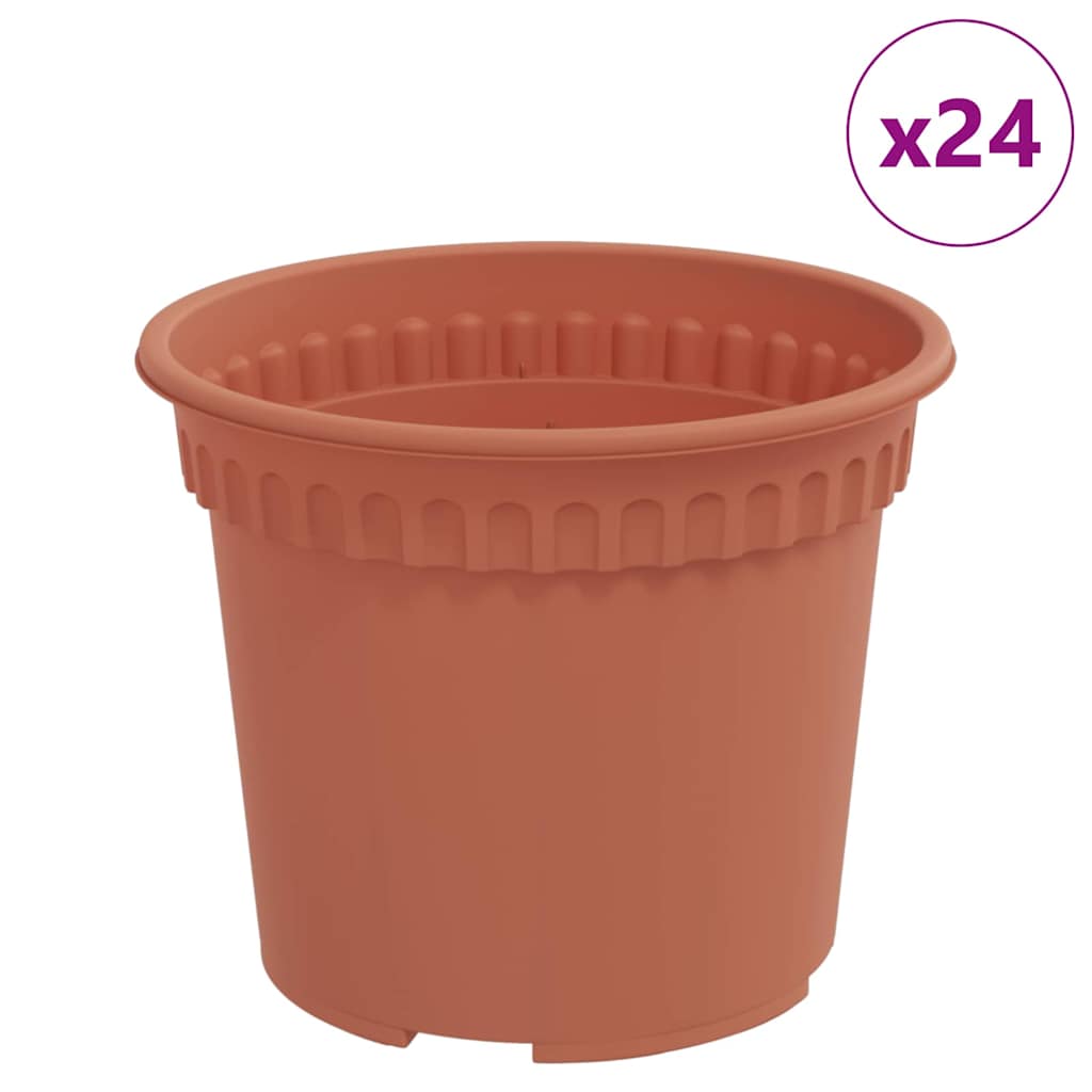 Rund Blomsterpotte 24 pcs Klinker Rød Ø 12,5 x 10 cm Plast