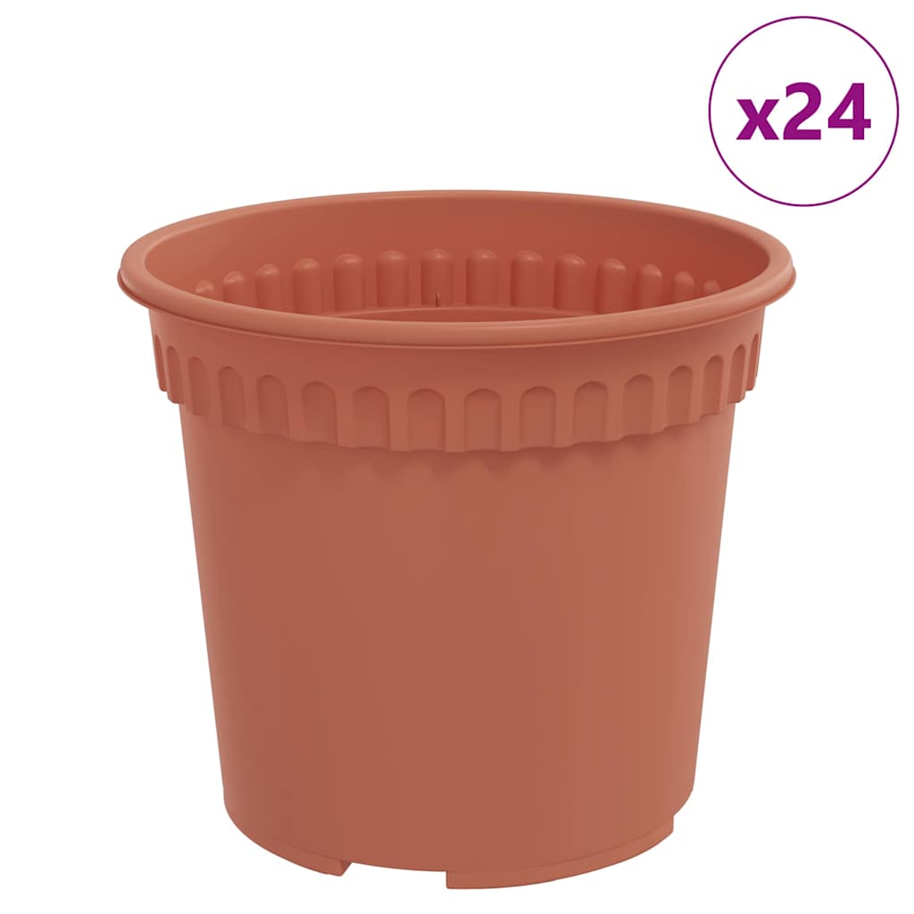 Rund Blomsterpotte 24 pcs Klinker Rød Ø 15 x 12 cm Plast