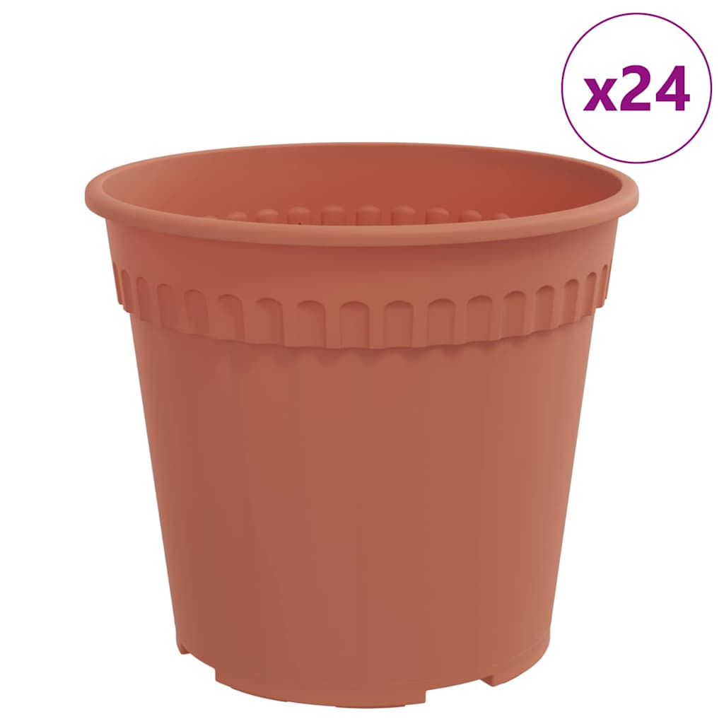 Rund Blomsterpotte 24 pcs Klinker Rød Ø 17 x 14 cm Plast