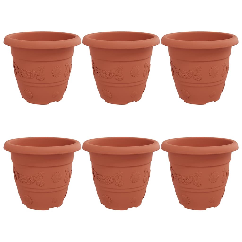 Rund Blomsterpotte 6 pcs Klinker Rød Ø 26 x 21.5 cm Plast