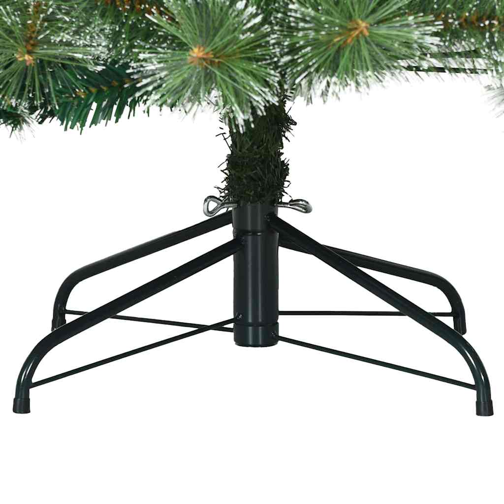 Moderne Kunstig Hengslet Juletre Snø Flocket Hvit 240 cm
