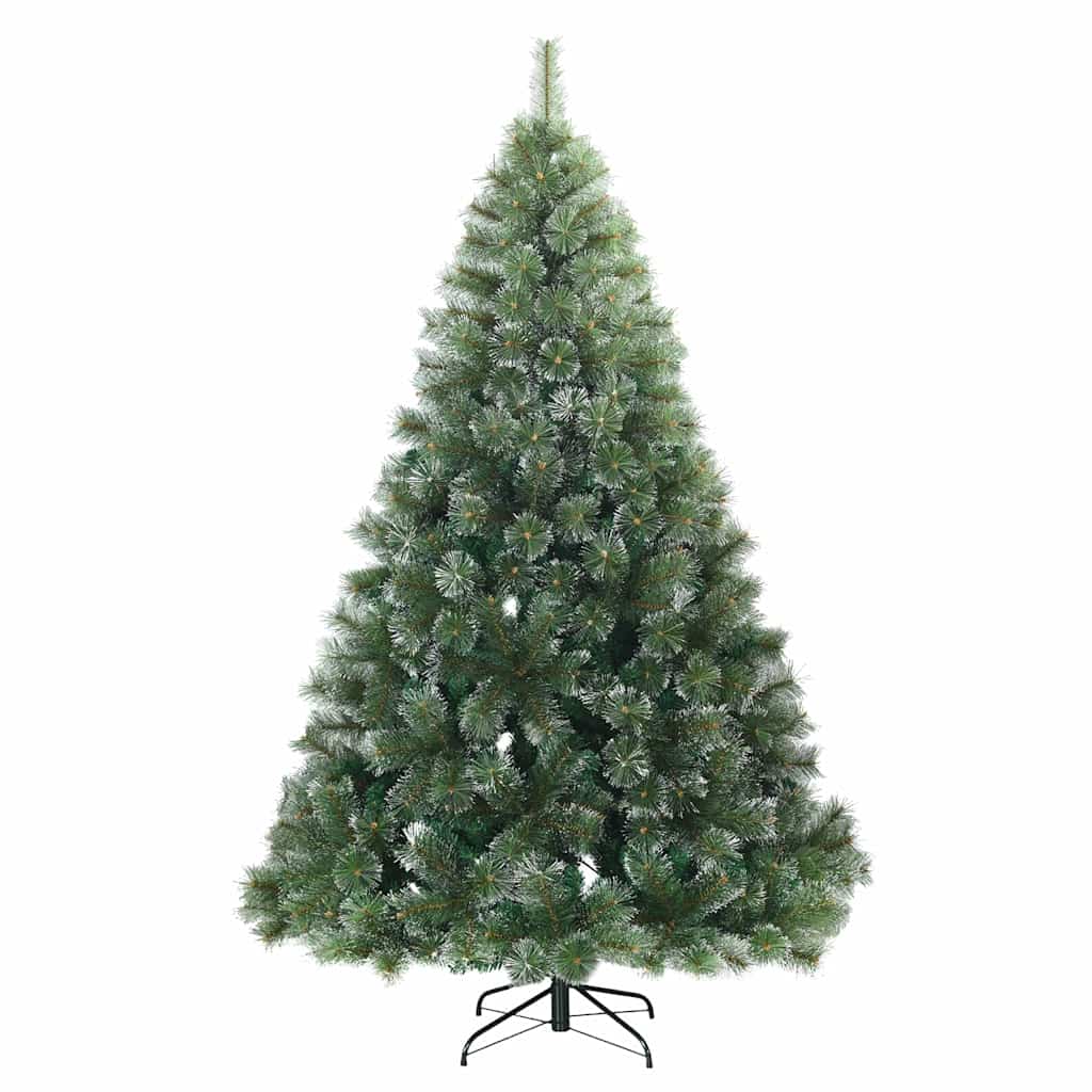 Moderne Kunstig Hengslet Juletre Snø Flocket Hvit 240 cm
