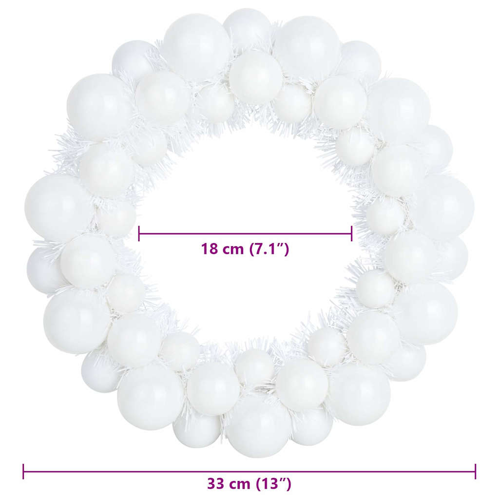 Julekulen Kransene 2 pcs Hvit 33 x 33 x 7 cm Polystyren
