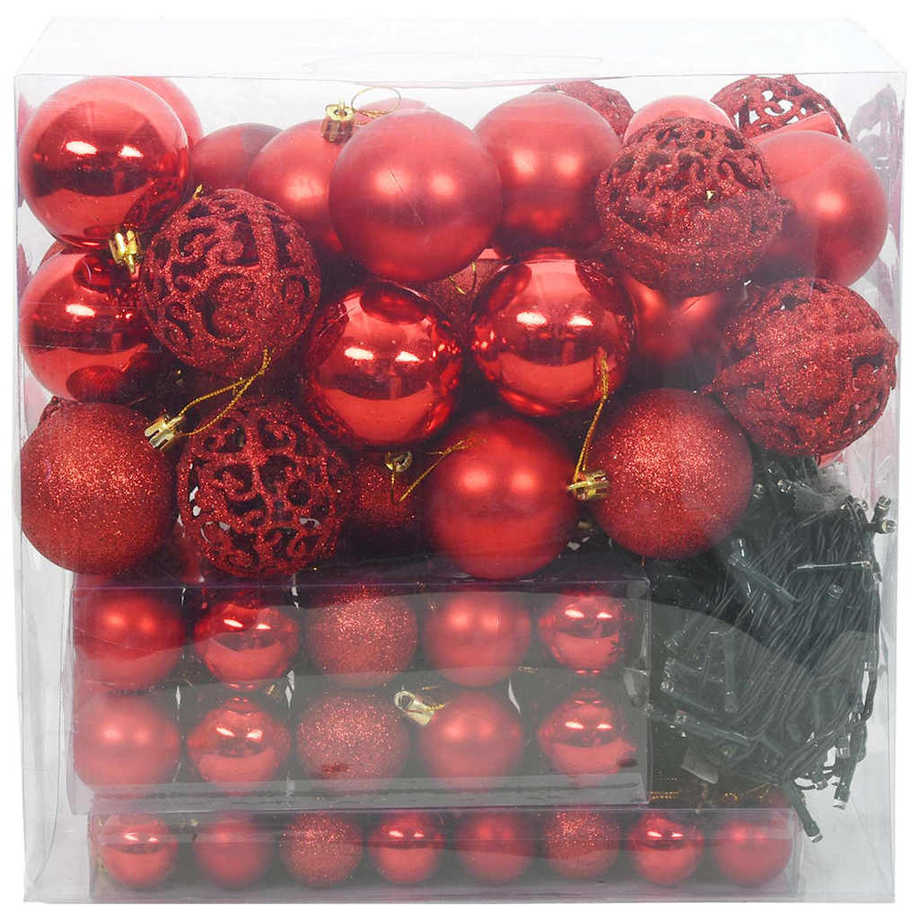 Julekule Sett med 300 LED 120 pcs Rød Plast