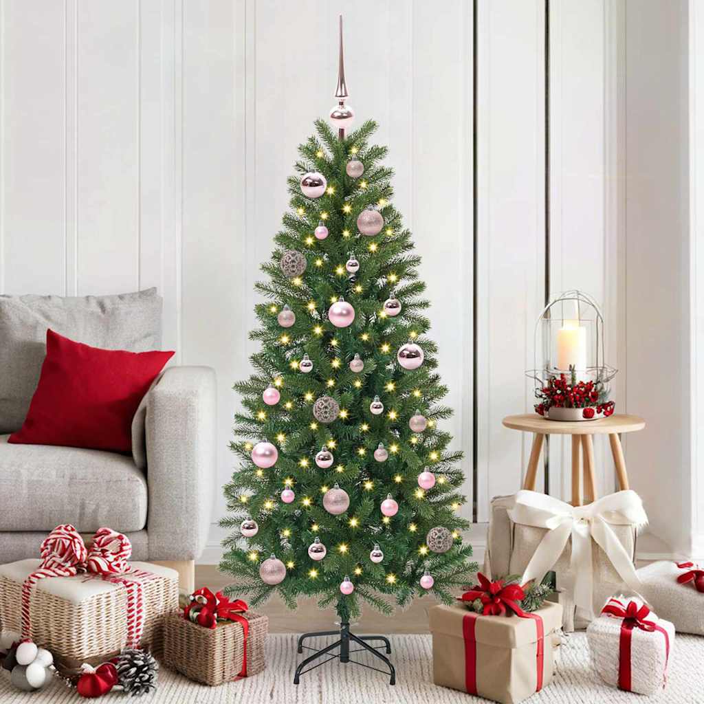 Julekule Sett med 150 LED 61 pcs Rosa Plast