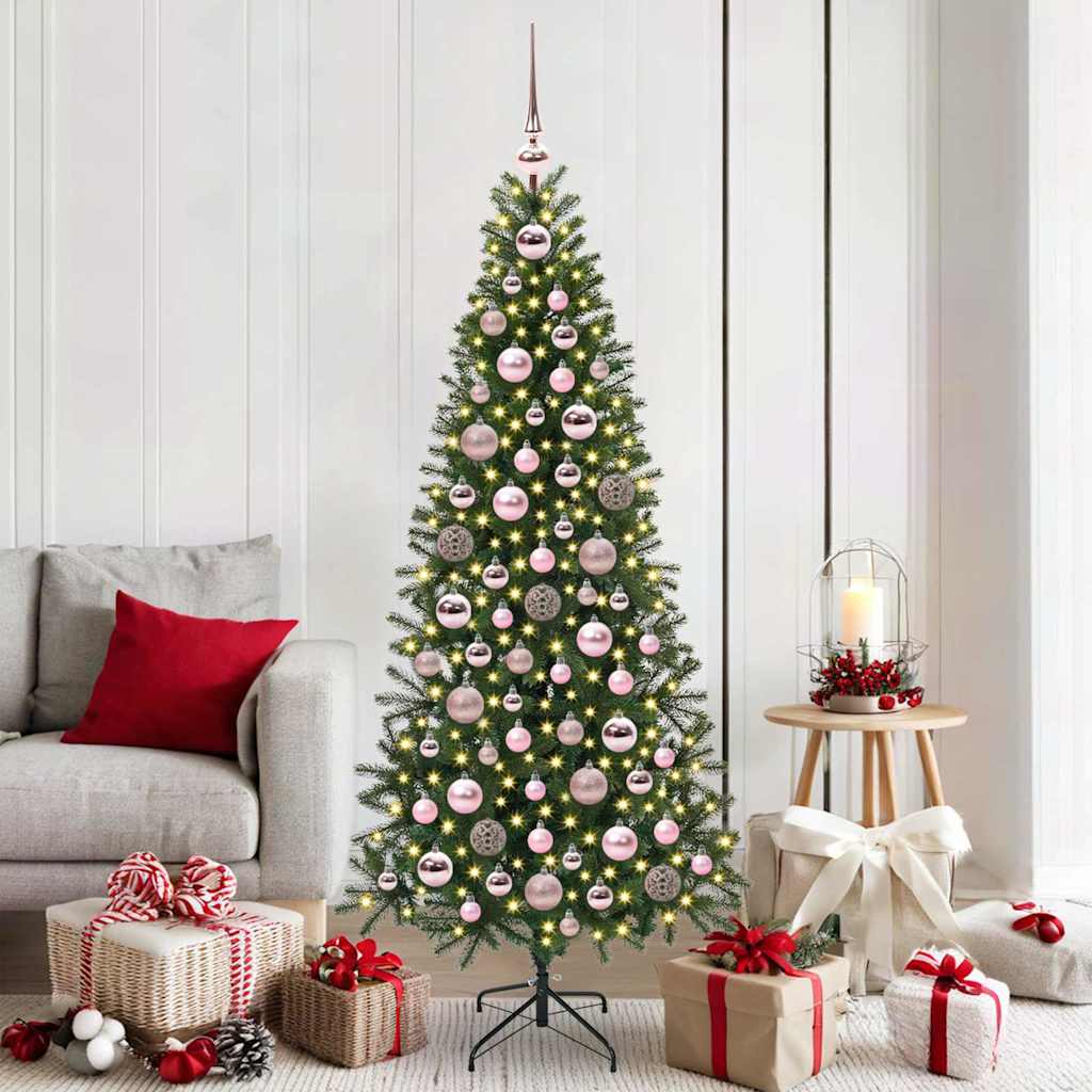 Julekule Sett med 300 LED 120 pcs Rosa Plast