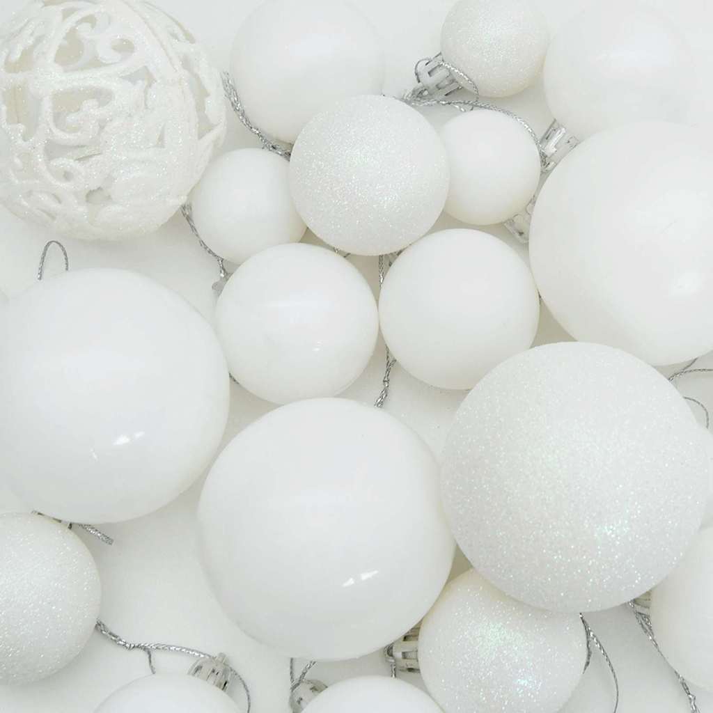 Julekule Sett med 150 LED 61 pcs Hvit Plast