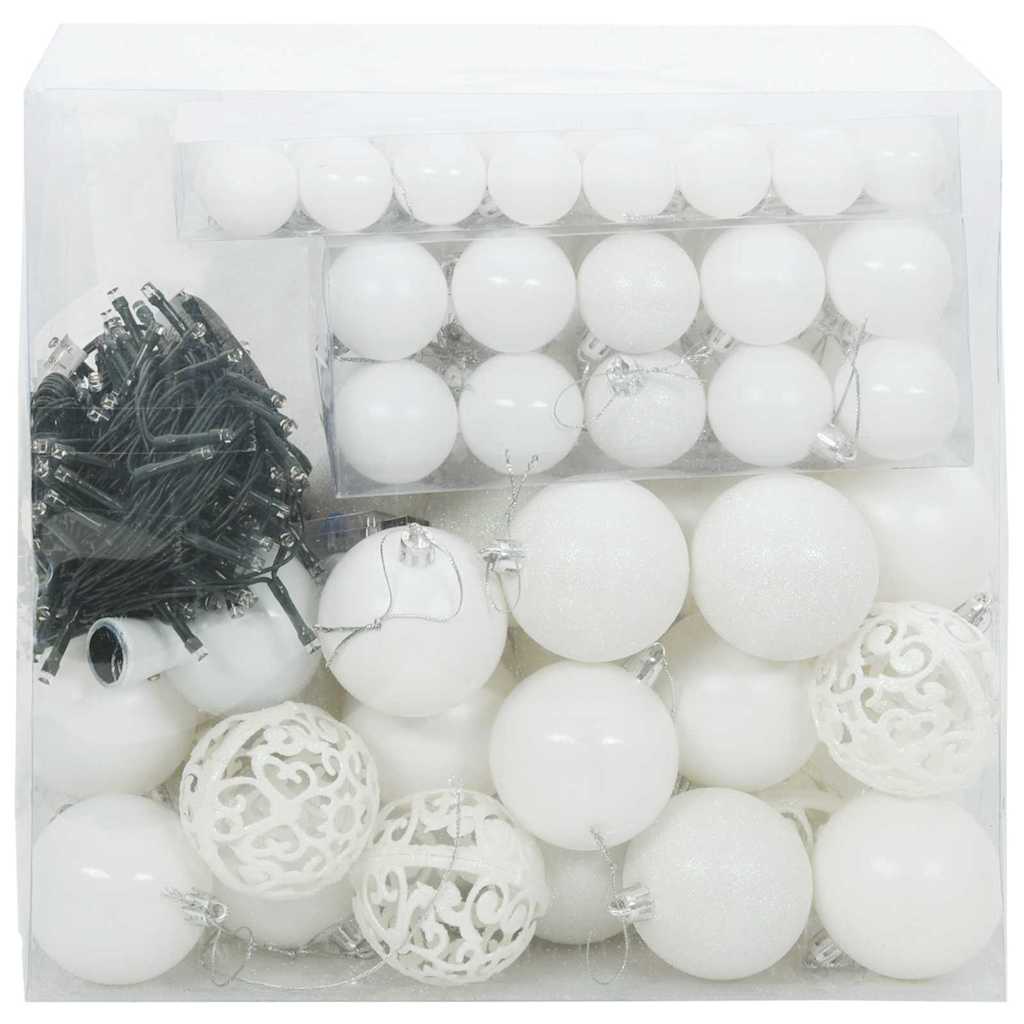 Julekule Sett med 300 LED 120 pcs Hvit Plast