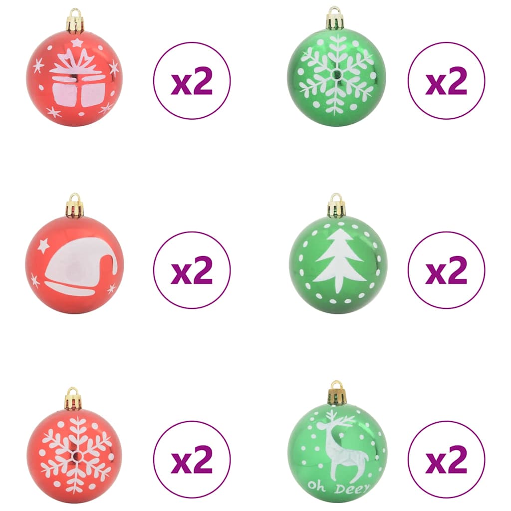 Julekule Sett 40 pcs Rød og grønn
