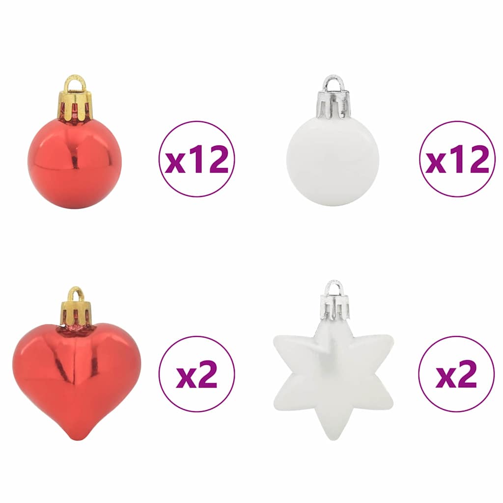 Julekule Sett 40 pcs Rød og Hvit