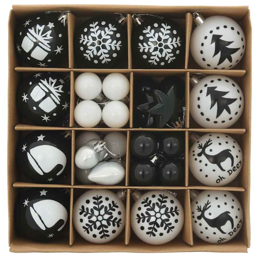 Julekule Sett 40 pcs Svart og Hvit