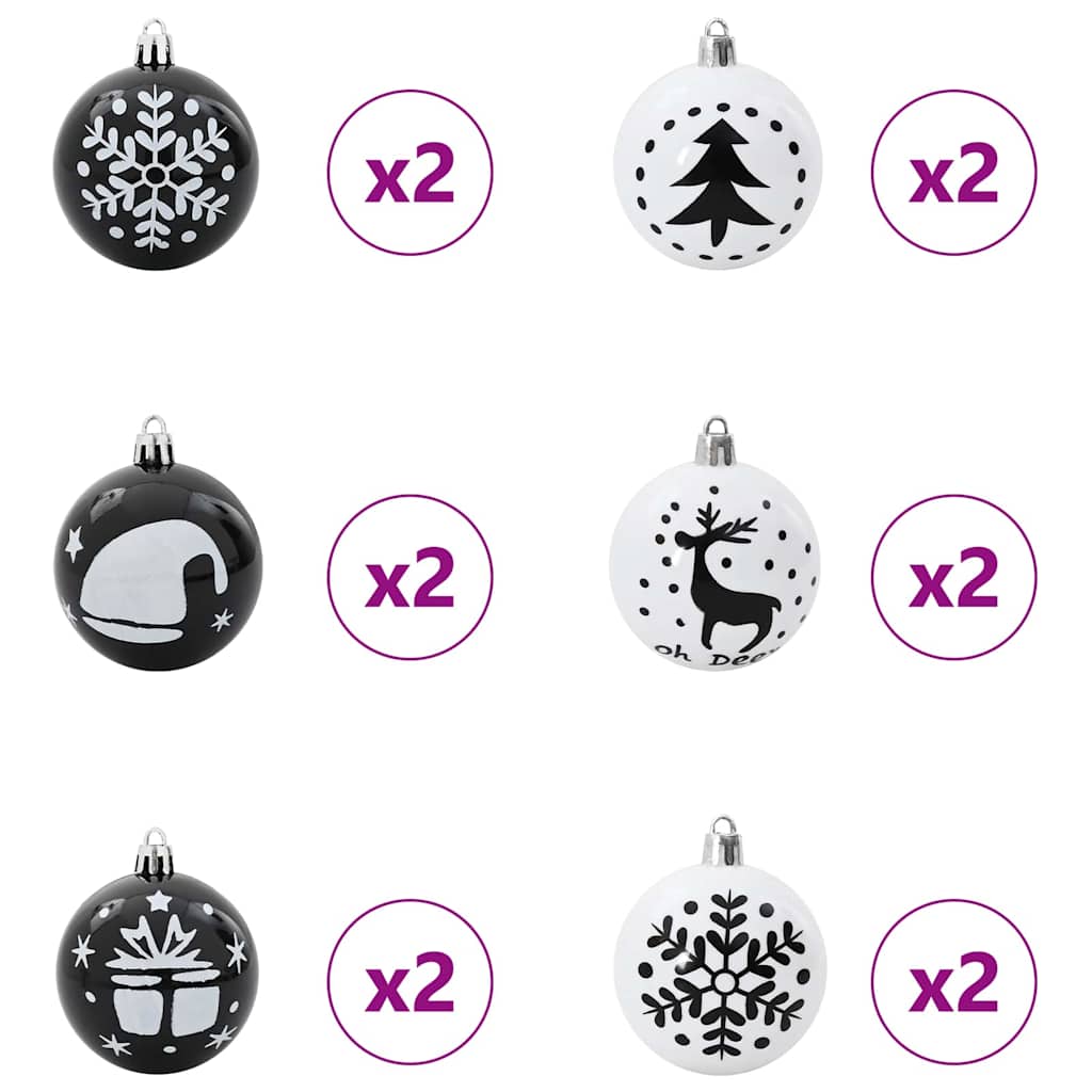 Julekule Sett 40 pcs Svart og Hvit
