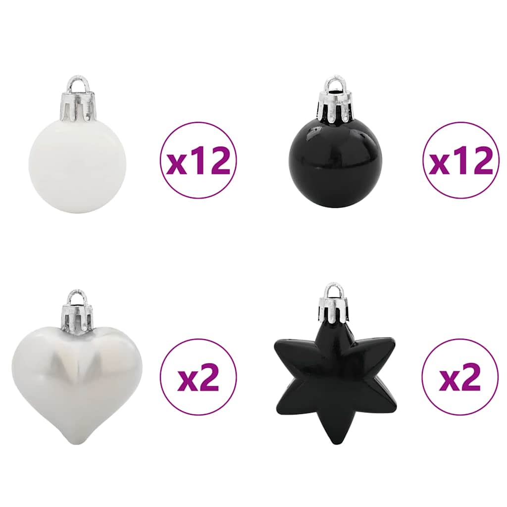 Julekule Sett 40 pcs Svart og Hvit