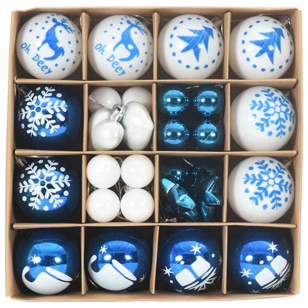 Julekule Sett 40 pcs Blå og hvit