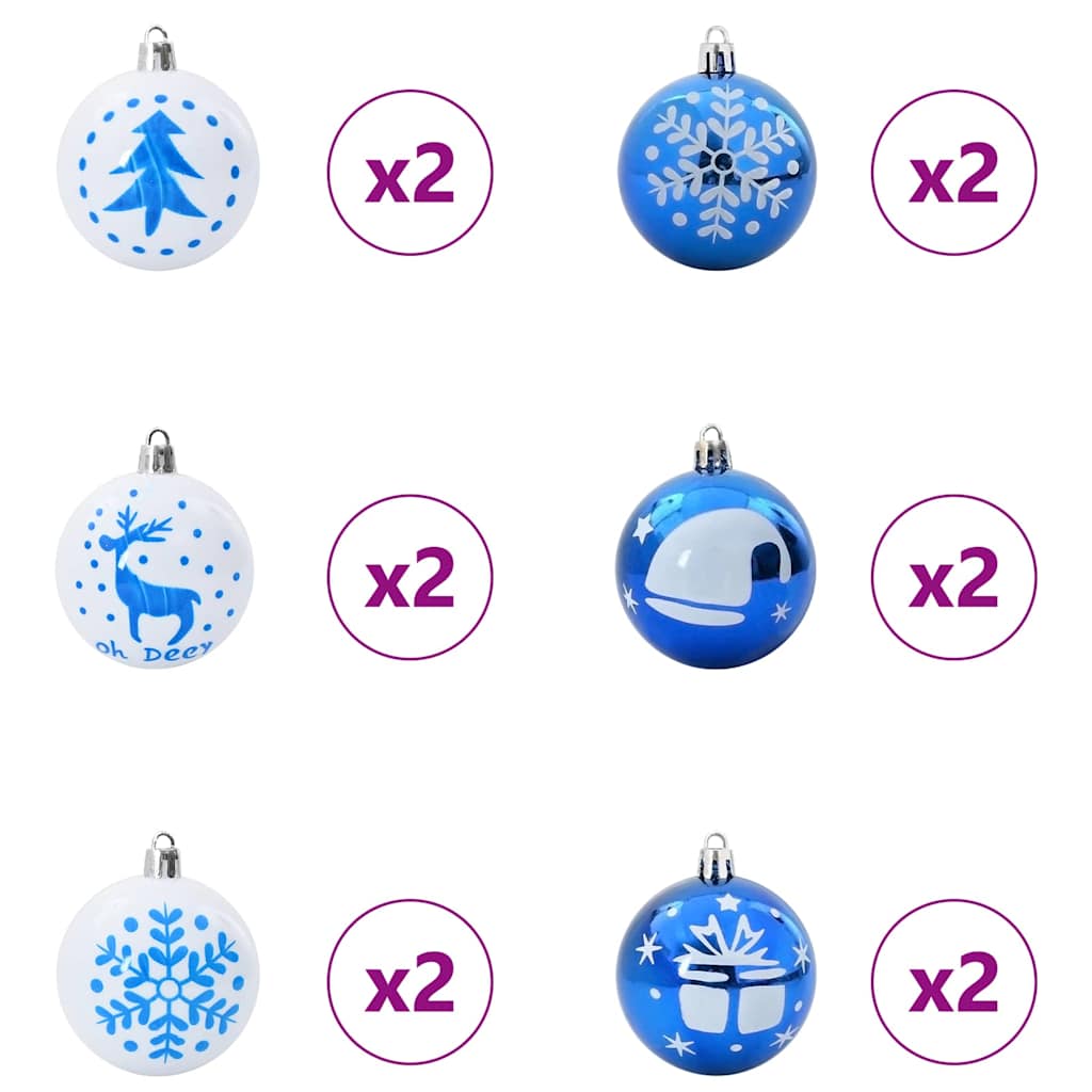 Julekule Sett 40 pcs Blå og hvit