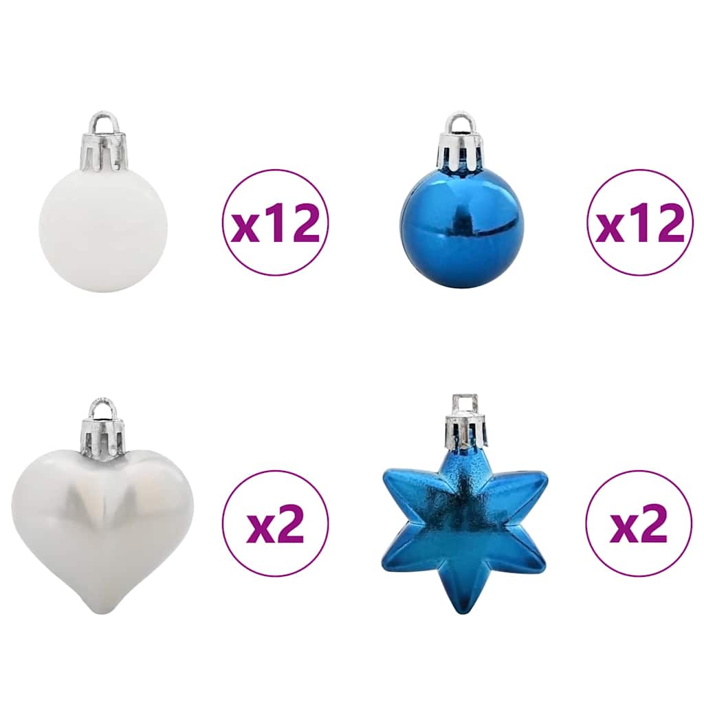 Julekule Sett 40 pcs Blå og hvit