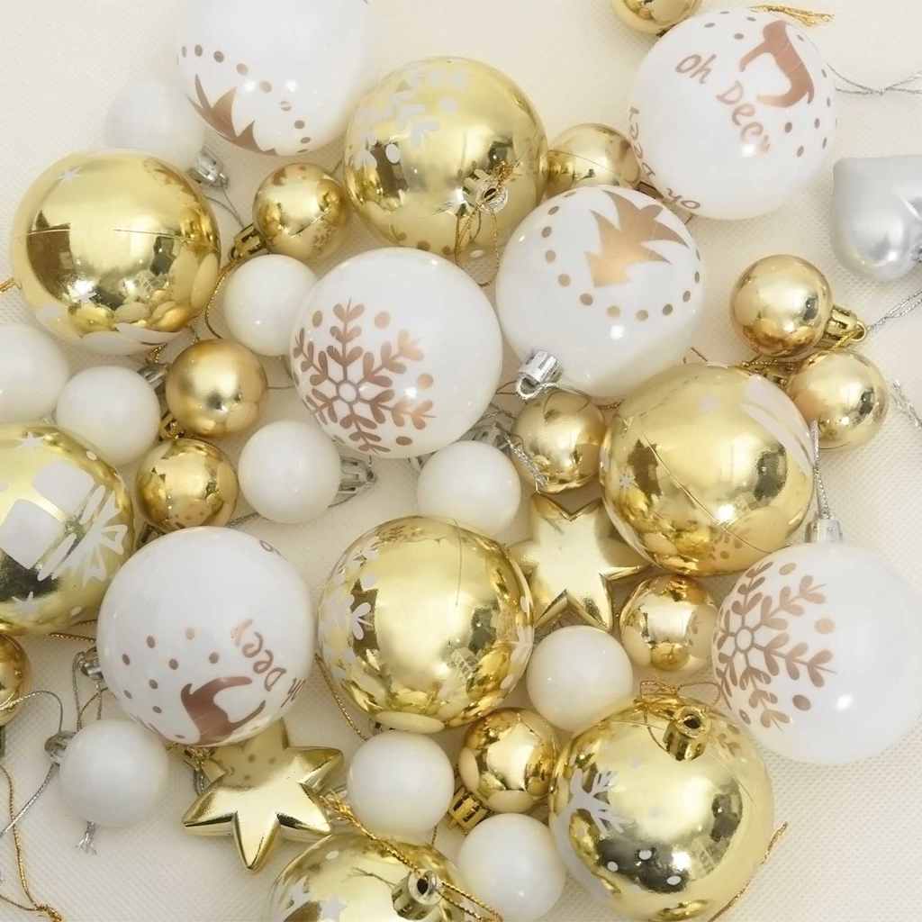 Julekule Sett 40 pcs Hvit og Gull