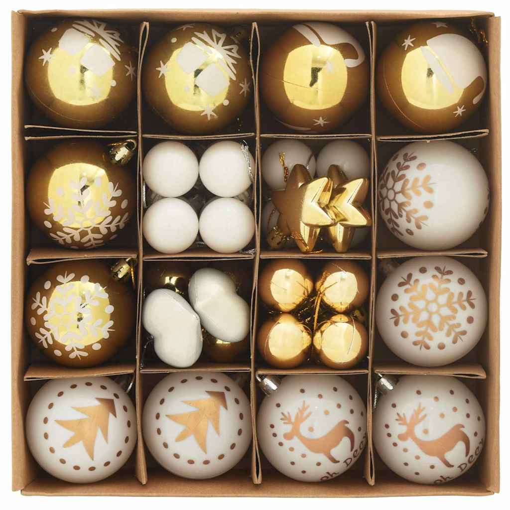 Julekule Sett 40 pcs Hvit og Gull