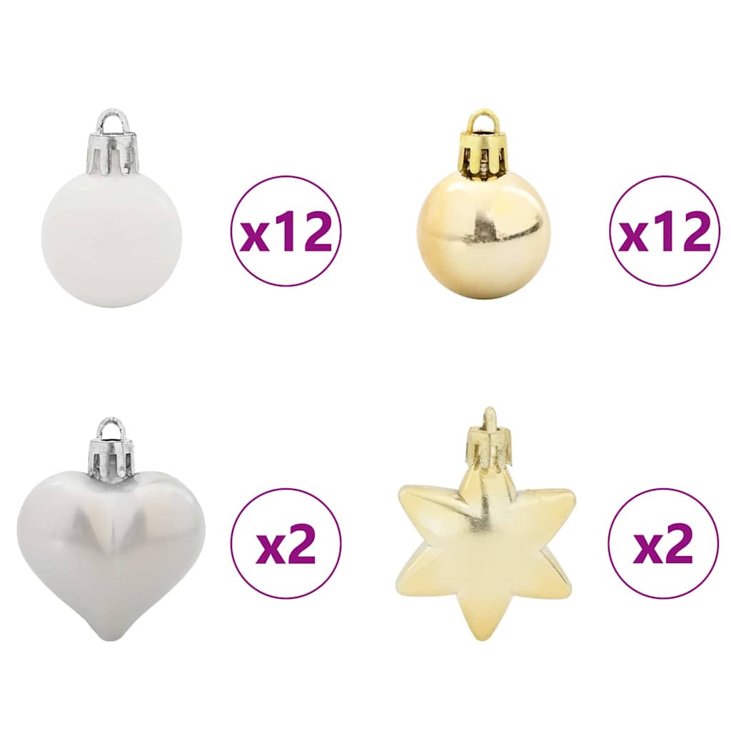 Julekule Sett 40 pcs Hvit og Gull