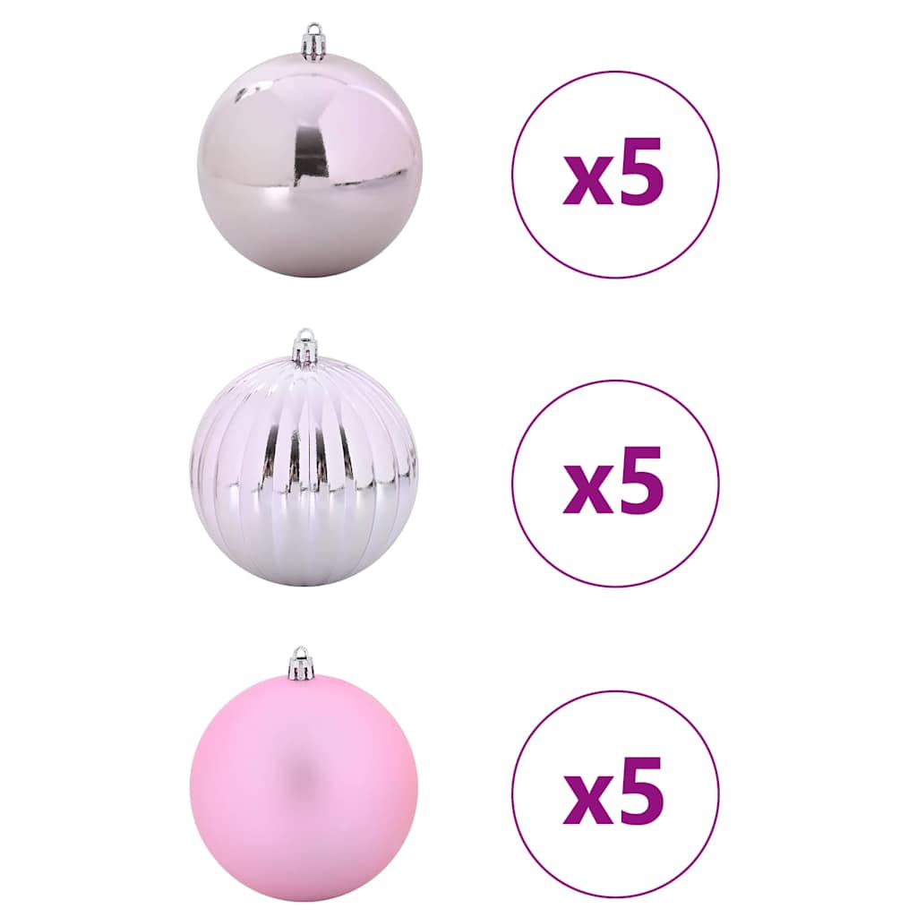 Julekule Sett 15 pcs Rosa