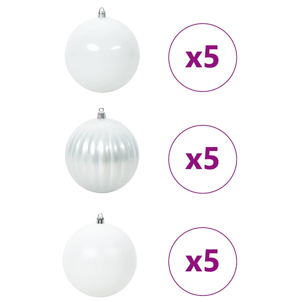 Julekule Sett 15 pcs Hvit