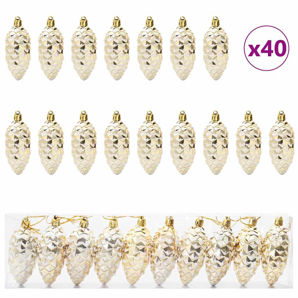 Dekorasjon til juletre 40 pcs Gull