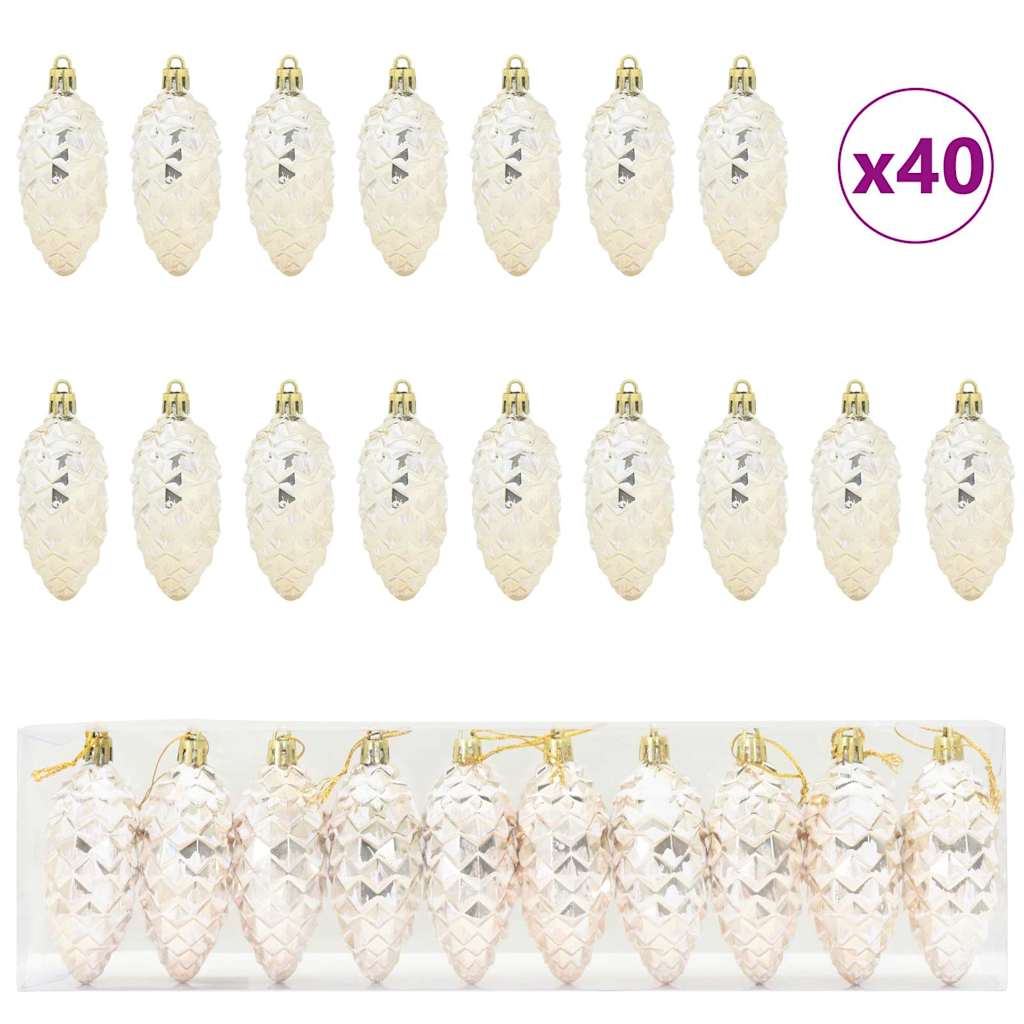 Dekorasjon til juletre 40 pcs champagne