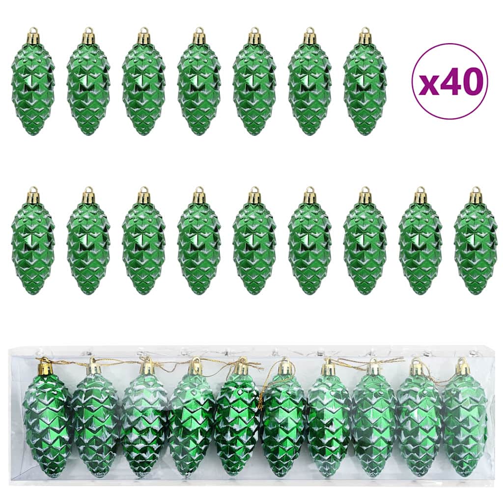 Dekorasjon til juletre 40 pcs grønn