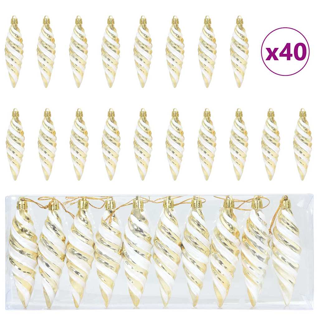 Dekorasjon til juletre 40 pcs Gull