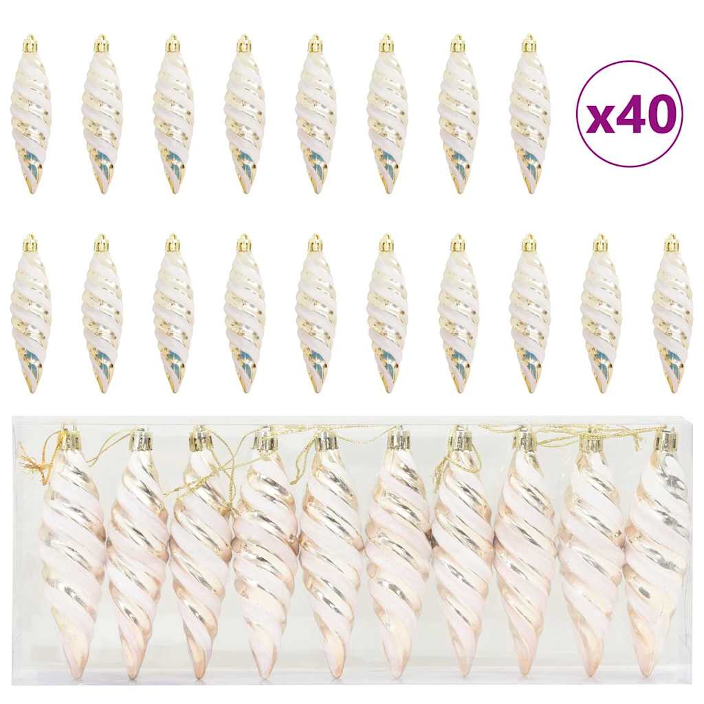Dekorasjon til juletre 40 pcs champagne