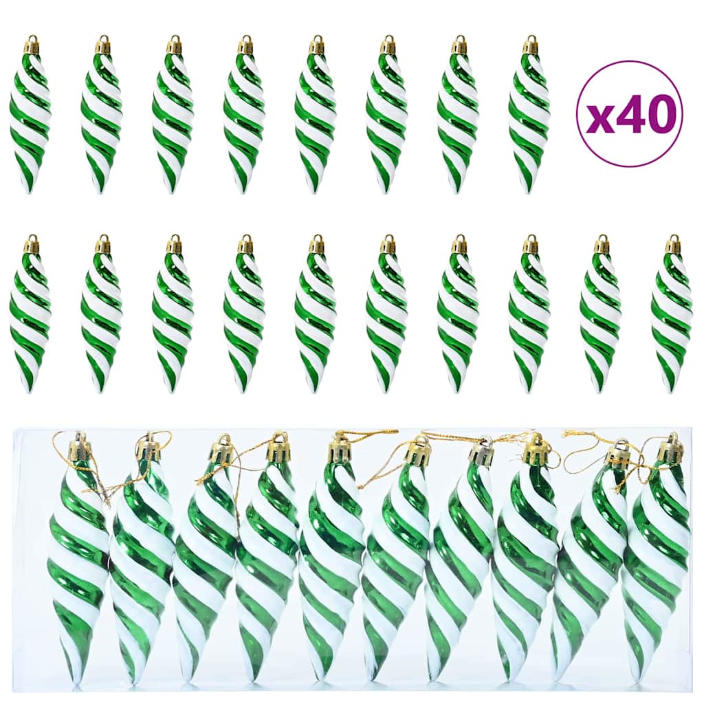 Dekorasjon til juletre 40 pcs grønn