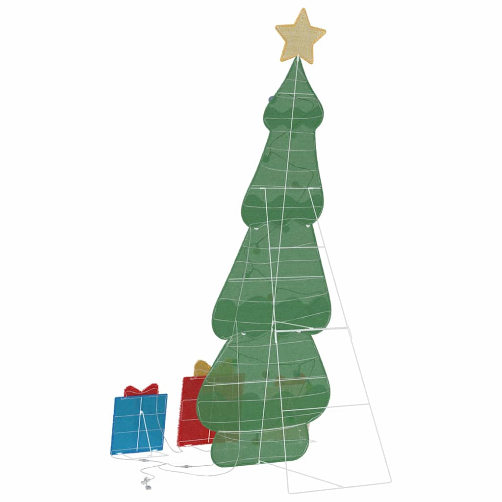 Belyst juletre med 3 gaveesker 2D varm hvit Flerfarget 150 cm