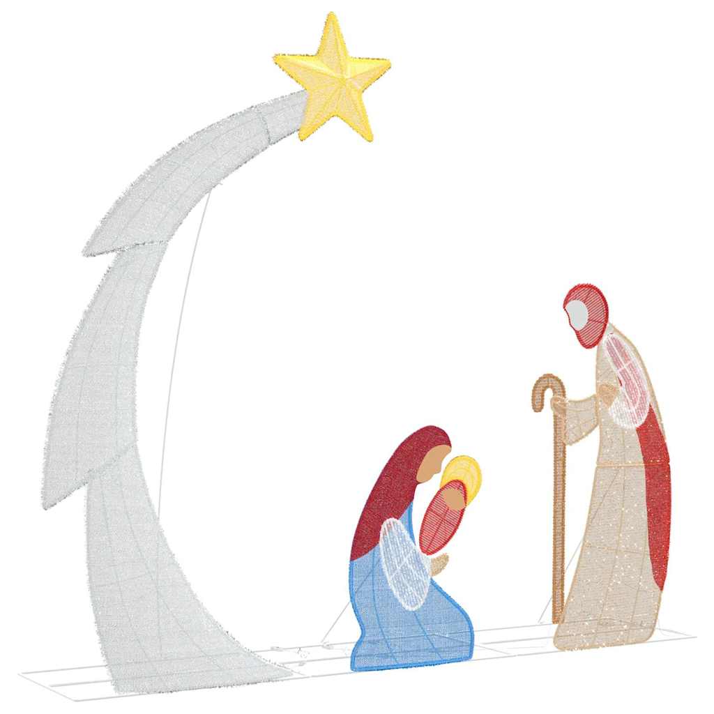 Julekrippe Scene Varmhvit 149 x32 x 127.5 cm Polyester