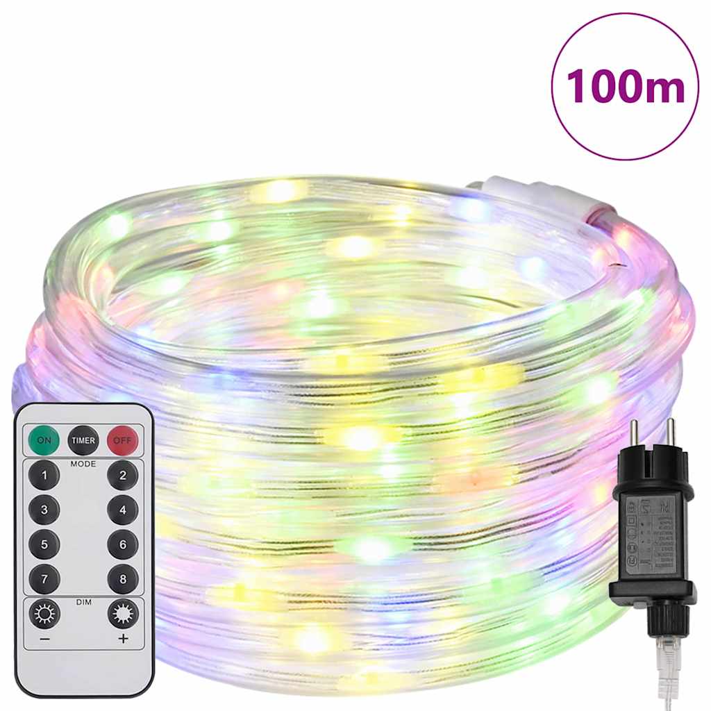 Lyskabel med 2400 LED Flerfarget 100 m PVC